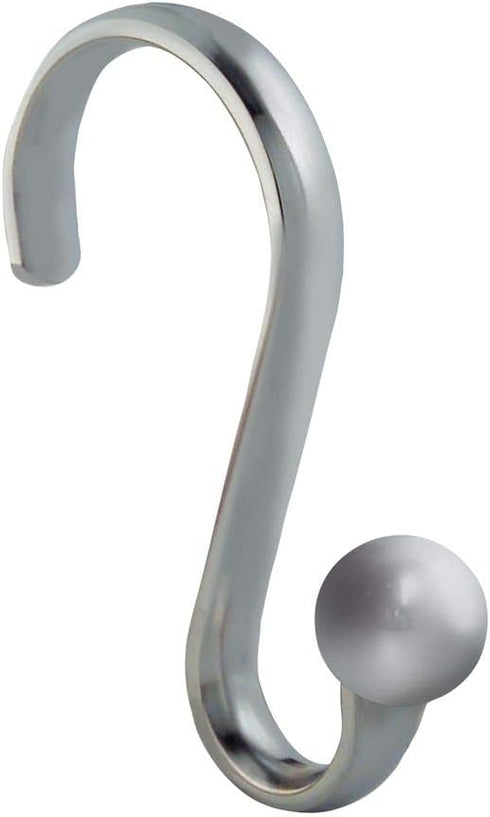 iDesign InterDesign Shower Curtain S-Hooks Chrome, Set of 12 Axis Shwr Hks W/Ball Set/12, Set of 1, 12 Count...