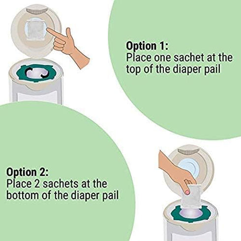 Green Piece® 24 Pack Overstuffed All-Natural Diaper Pail Deodorizer | Activated Charcoal Air Purifier Compatible with Diaper Pails, Shoe Closets, ...