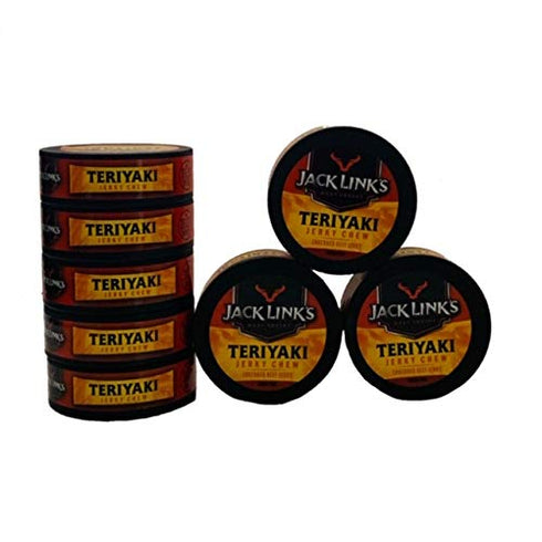Jack Links Teriyaki Beef Jerky Chew | Shredded Beef Jerky | .32 oz Canisters | Pack of 8...