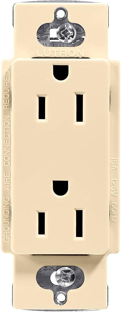 Lutron Claro 15 Amp Duplex Outlet, CAR-15-IV, 125 Volts, Ivory...