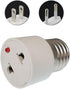 E-Simpo 2pcs E26 E27 Screw Lamp Socket to Outlet Adapter, Lampholder Outlet Adapter, Edison Screw Light Socket Bulb Holder to US/EU Plug Adapter w...