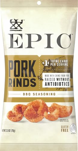 EPIC BBQ Pork Rinds Gluten Free, 2.5oz...