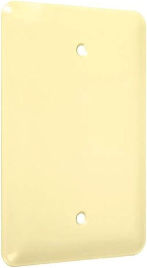 1-Gang Metal Wallplate, Maxi, Blank, Ivory Smooth...