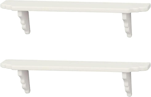 2Pcs White Dollhouse Wall Shelf, 1:12 Scale Miniature Dollhouse Accessories, White Doll House Storage Wall Shelf for Kitchen Scene White Dolls and...