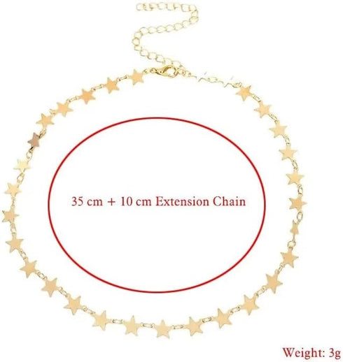 Blue Drop Gold Plated Star Necklace For Women Star Choker Necklace Simple Statement Jewelry Gift...