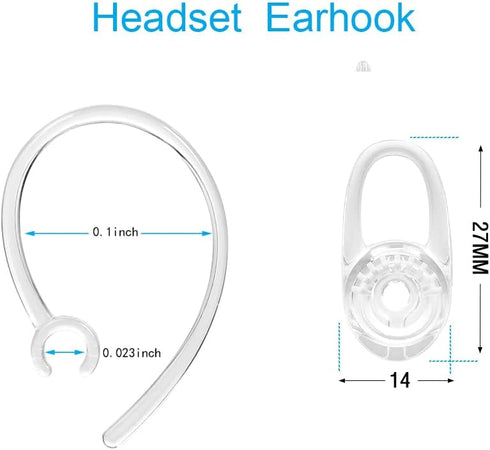 Earbud Gel Ear Hooks Earbuds Spare Fit Kit Replacement Compatible with Plantronics M155 M165 M1100 M100 M55 M28 M25 Voyager Edge Silicone Earbuds ...