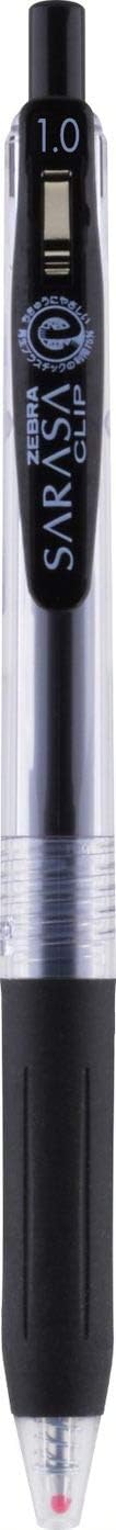 Zebra Pen Sarasa Clip Retractable Gel Pen, Bold Point, 1.0mm, Black Ink, 12-Pack...
