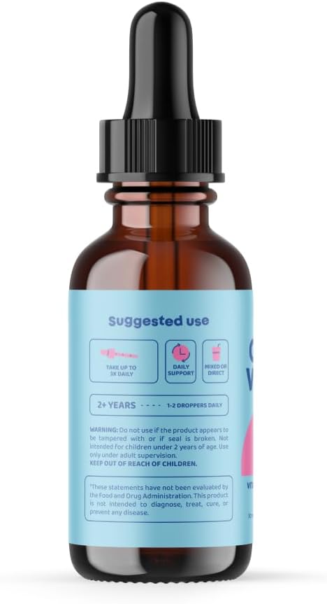 JoySpring Kids B Complex Vitamins | Vitamin B Complex Liquid Drops Aid in Attention & Focus | Nootropics Brain Support Supplement | with Elderberr...