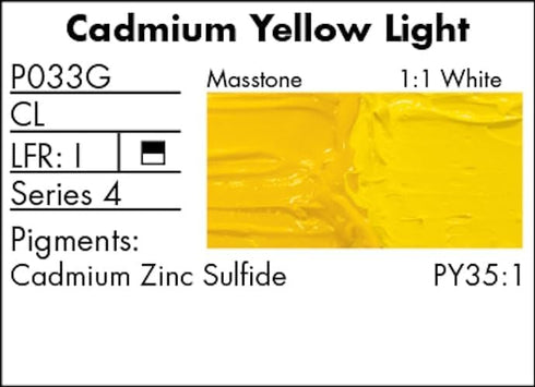 Grumbacher Pre-Tested Oil Paint, 37ml/1.25 oz., Cadmium Yellow Light (P033G)...