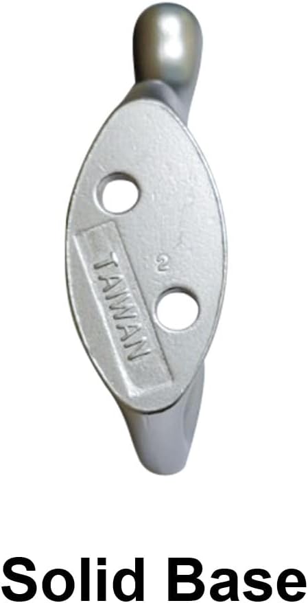 QCAA Premium Quality Heavy Duty Coat and Hat Hook Hanger, 3-3/8", Zinc Die Cast, Satin Nickel, 10 Pack, Made in Taiwan...