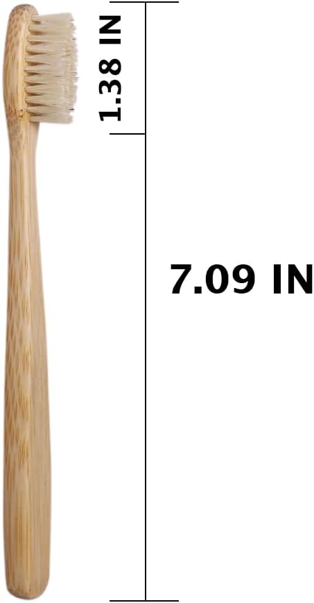 Bamboo Toothbrush Medium Boar Bristles Natural Toothbrush NO Plastic Environmentally (8 Pieces Toothbrush)...
