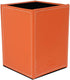 Pen Pencil Holder Cup Container PU Leather Desk Organizer Stand Decor Brush Scissor Holder Decoration Office Desk Home School (Orange, 3.54" x 3.5...