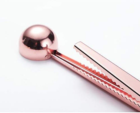 3 PCS Coffee Scoop with Clip 2 in 1 Stainless Steel 1 tbsp Ground Measuring Spoon with Bag Clip for Coffee Tea...