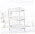 STOBAZA 3 Shelf Layer Stand Home Plastic Shelves Corner Storage Kitchenwhite Basket Organizer Small Household Desk Bathroom for Rack...