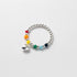 Colorful Beads Love Heart Statement Rings Sterling Silver 925 Ball Bead Elasticity Engagement Promise Ring Dangle Charm Finger Band Wedding Ring A...