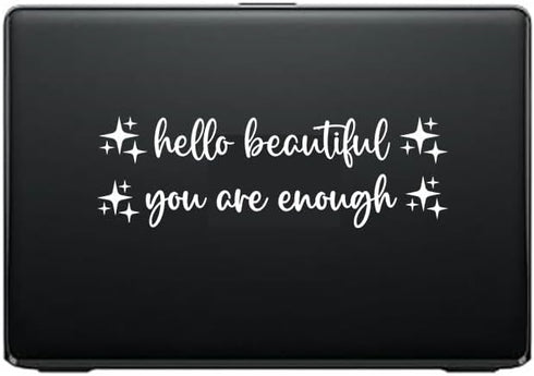 3 Different Cute Stickers for Car Window Rearview Mirror - Passenger Princess Sticker - You are Enough Decal - Hello Beautiful Funny Girl Car - Ac...