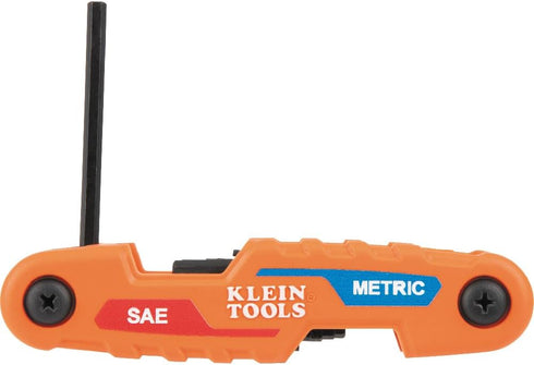 Cmpct Folding Hex Key Set 12-Key SAE Metric Sizes...