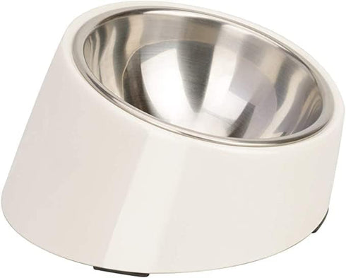 Super Design Mess Free 15° Slanted Bowl for Dogs and Cats, Tilted Angle Bulldog Bowl Dog Feeder, Non-Skid & Non-Spill, Easier to Reach Food S/0.5 ...