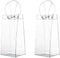 2Pack Wine Ice Bags, Portable Collapsible Clear Wine Cooler Bag PVC Wine Pouch Bags with Handle for Champagne Cold Beer White Wine Chilled Beverag...