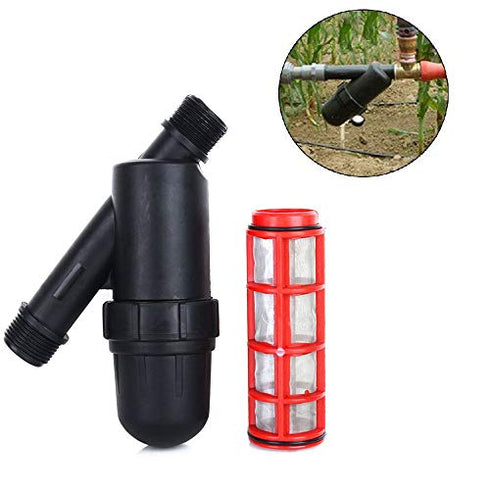 Drip Irrigation Filter, 3/4" Y Water Filter Strainer Stainless Steel Inline 120 Mesh Screen Filter Gardening Drip Irrigation Filter for Garden Gre...