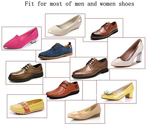 4 Pairs Men's Black Plastic Adjustable Length Shoe Trees Stretchers Boot Holder Shaper Organizers with Tension Spring Coil Great for All Shoes Kee...