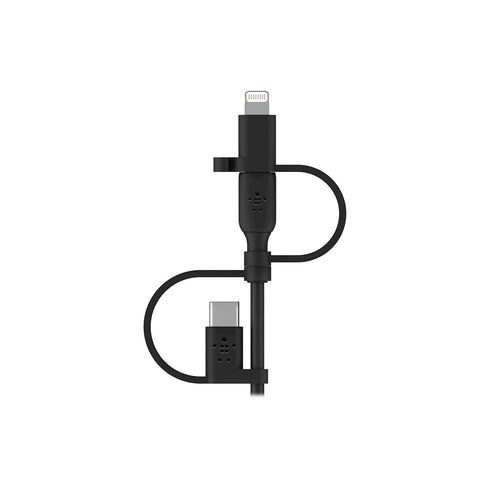 Belkin 3-in-1 Universal USB-A Cable - USB-C Cable, Lightning Cable, Micro-USB - Charging Cord Boost Charge Charger Designed for Apple iPhones & iP...