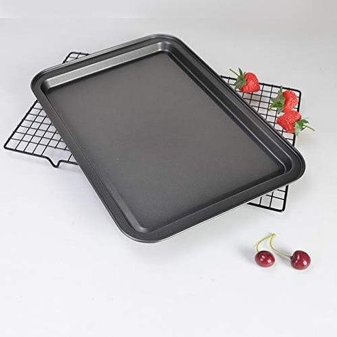 Small Baking Sheet 2 Pack, Shinsin 8 Inch Nonstick Baking Pans for Oven w/Rimmed Border, Professional Reusable Baking Trays for Toaster Oven Repla...