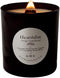 Hearthfire - Sandalwood Scented Soy Candle w/Natural Oils, Wood Wick, Smoky Dark Sweet, Made in The USA in Black Jar - Aromatherapy, Gifts for Hou...