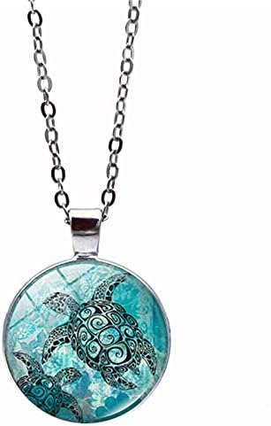 Sea Turtle Jewelry Set for Women Blue Tortoise Animal Necklace Earrings and Bracelet Mom Child Turtle Gift for Mother's Day Gift (A)...