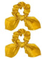 2Pcs Yellow Silk Hair Ties,Hair Bows,Butterfly Bow Scrunchies - Ideal for Parties and Everyday Use,Elastic Band Silk Scrunchies for Hair,Hair Ties...