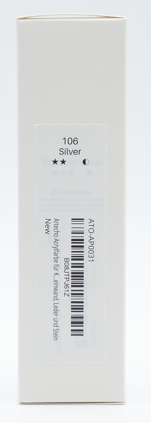 Artecho Silver Acrylic Paint, Silver Paint (120ml / 4.05oz) Tubes, Art Craft Paints for Canvas, Rock, Stone, Wood, Fabric, Art Supplies...