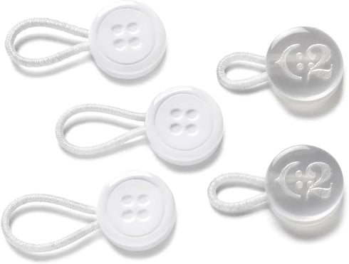 C2 Elastic Shirt Collar Extender - 5 Pack Neck Extender for Dress Shirt - Non-Metal Button Extender for Dress Shirts - 3 Sizes: Small, Regular, an...