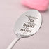 Tea Book Lovers Gifts Spoon for Women Men Drink Tea Read Books Be Happy Spoons for Tea Lover Book Reader Friendship Gifts for Girls Boys Graduatio...