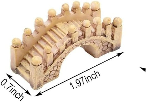 Brown Stone Arch Bridge Miniature Fairy Garden Accessories,Miniature Pond Lawn Garden Ornament Figurines, Mini Lighthouse Water Well Bridge Figuri...