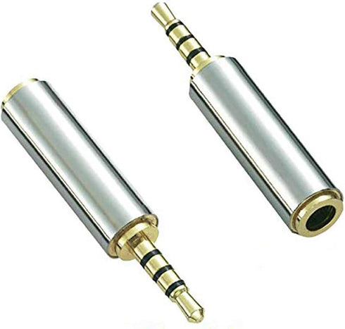 Adhiper 2.5mm Male to 3.5mm Female Audio Adapter Gold Plated Aux Auxiliary Plug Splitter 3 Ring Jack Support Converter Headphone Earphone Headset ...
