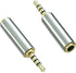 Adhiper 2.5mm Male to 3.5mm Female Audio Adapter Gold Plated Aux Auxiliary Plug Splitter 3 Ring Jack Support Converter Headphone Earphone Headset ...