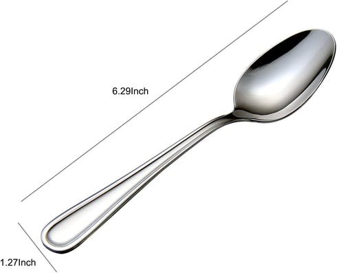 Teaspoons Set, Stainless Steel 18/0 Tea Spoon 12pcs, 6.29 Inches For Home, Kitchen Restaurant, Slilver...
