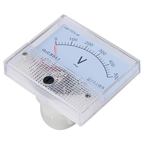 Square Analog Volt Pointer Needle Panel Meter AC Pointer Voltmeter 0-500V Scale Range Voltage Test Meter Detector Panel Meters...
