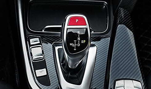 Xotic Tech Gear Shift Knob P Parking Button Cover Trim Compatible with BMW 1 2 3 4 5 7 X3 X5 X6 Series F20 F21 F22 F23 F30 F31 F34 F32 F33 F36 F10...