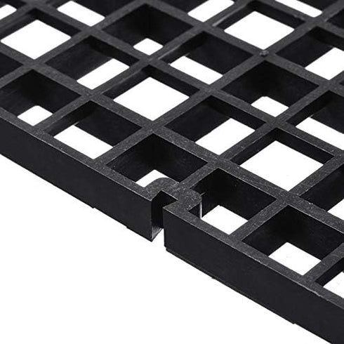 2pcs 30cm x 15cm Plastic Grid Divider Tray Egg Crate Louvre Aquarium Fish Tank Bottom Isolation, Black...