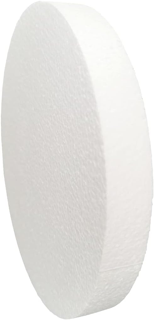 FFchuanhe 8 Inch 10-Pack Foam Circles for Crafts (1" Thick), Polystyrene Round Foam Disc for DIY Projects, Cakes and Decorations, Sculpture, Model...