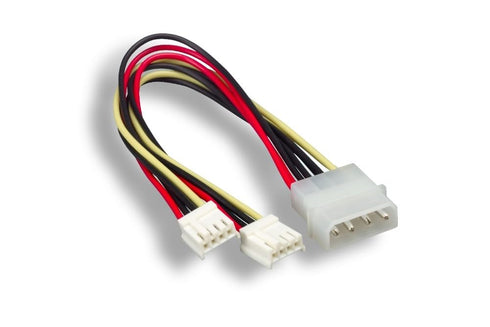 KENTEK 8 Inch 8" 4 Pin Molex 5.25 Male to 2 X 4 Pin 3.5 Floppy Drive FDD Female Y-Splitter M/F IDE DC Internal Computer PC Power Cable Adapter Cor...