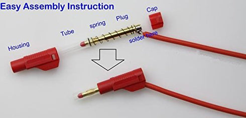 10sets Retractable Sheath 4mm Banana Plug Connectors Stackable Wire Solder Multimeter Test Leads Ends Banana Plugs Adapter with Banana Jack Socket...