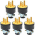 WMYCONGCONG 5 PCS 3-Wire Male Extension Cord Replacement Electrical Plugs End...
