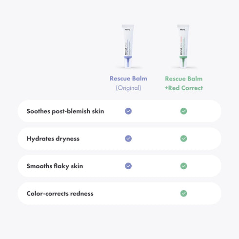 Hero Cosmetics Rescue Balm & Red Correct Post-Blemish Recovery Cream - Nourishing, Calming, Dermatologist Tested, Vegan (0.5 fl oz)...