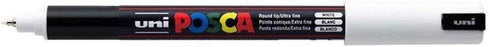 PC-1MR Uni Posca White Paint Marker Pens Ultra Fine 0.7mm Calibre Nib Tip Writes On Any Surface Fabric Glass Stone Metal Wood Plastic by Posca...