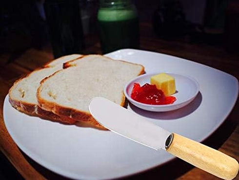 20-Pack Butter Spreader Stainless Steel Sandwich Cream Cheese Knives Set Wood Handle 4-inch...
