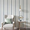 F1340-3 Stripe Peel and Stick Wallpaper Silver White/Black 17.7" x 9.8ft Removable Self-Adhesive Striped Contact Paper Vinyl Film for Furniture Re...