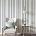 F1340-3 Stripe Peel and Stick Wallpaper Silver White/Black 17.7" x 9.8ft Removable Self-Adhesive Striped Contact Paper Vinyl Film for Furniture Re...