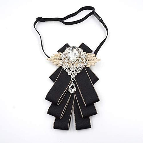 christmas bow ties for men self tie jabot collar brooch pins fashion PreTied Neck Tie Bow Tie rhinestone brooch for groom...